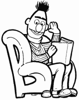 A coloring page of sesame street